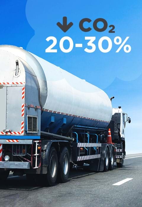 Truck driving on LNG saves the environment from 20-30 CO2